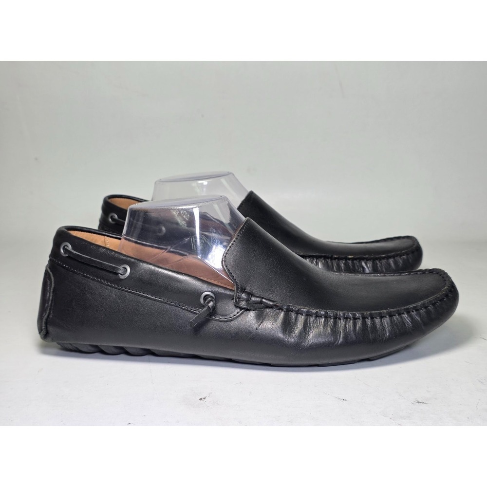 G.H. Bass Kis Men's Driving Loafers Size 12 M Black Leather Slip On Boat Shoes